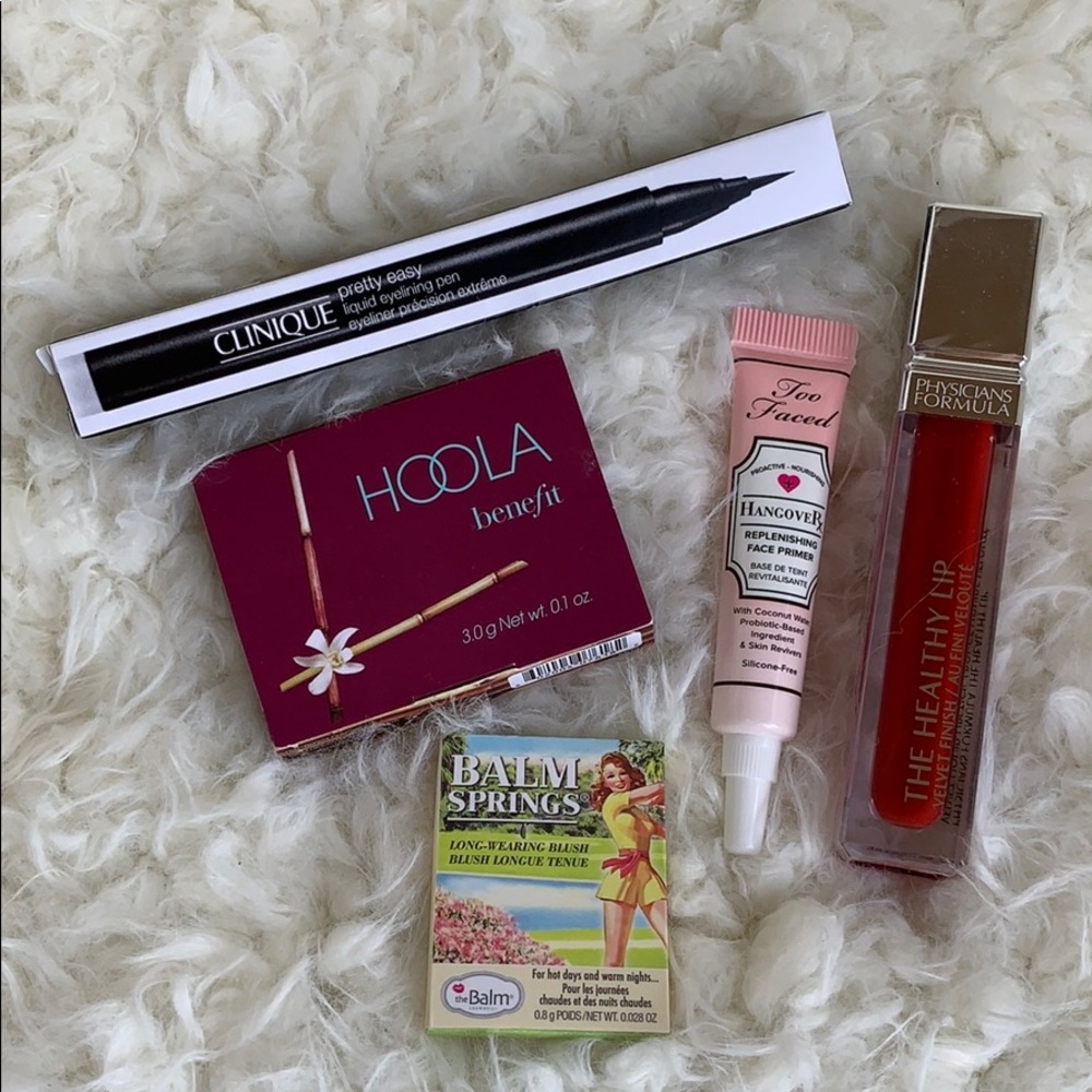 Cat eye + red lip makeup set